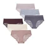 340202. Pack of 5 Ladies Premium Lace Back Brazilian Briefs Panty