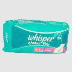 340607. Whisper Maxi Fit Sanitary Napkin (L Wings) 8 Pads